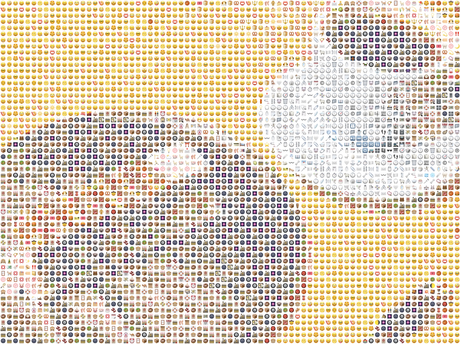 Cake and coffee as an emoji mosaic
