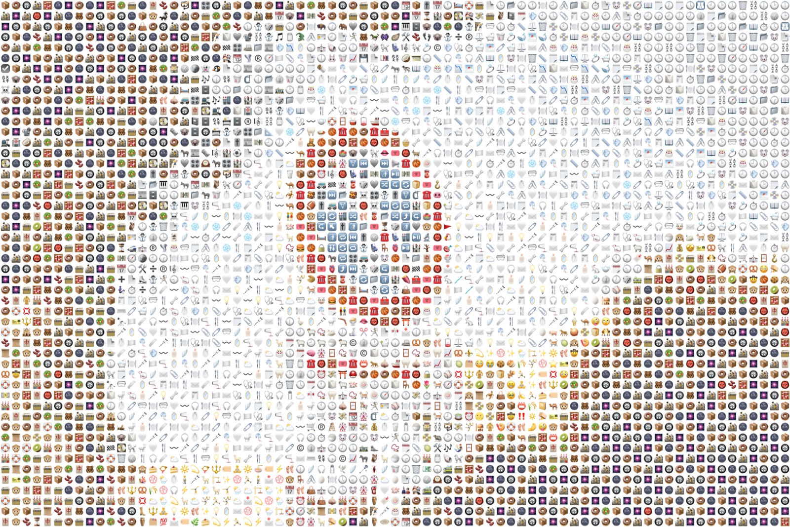 A no-parking sign as an emoji mosaic
